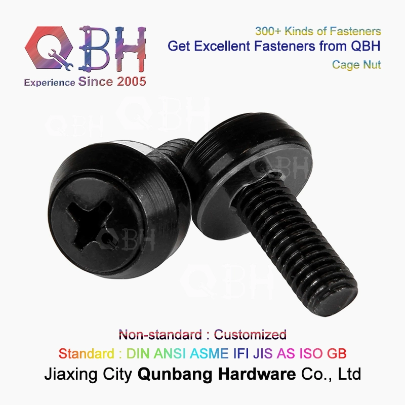 Qbh Carbon Stainless Steel Rack-Mountable Server Network Cabinet Audio Video Rack Cage Bolt Nut Washer Repairing Maintaining Replacement Accessories