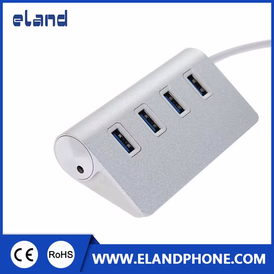 Uh3049 Superspeed USB3.0 4-портовый алюминиевый концентратор с быстрой зарядкой